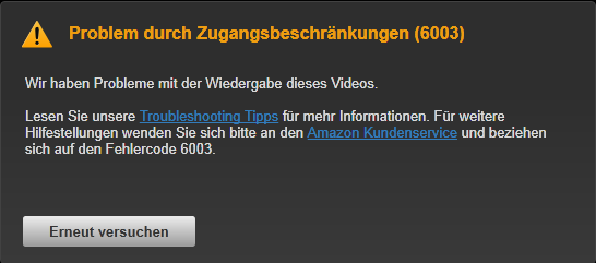 Fehlercode 6003